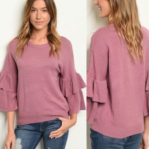 Ruffle Sleeve Sweater